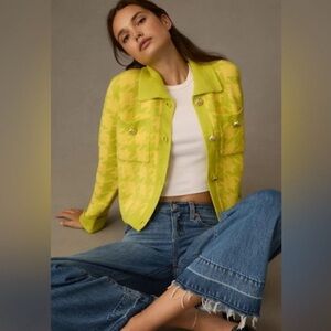 NWT English Factory Houndstooth Button Cardigan